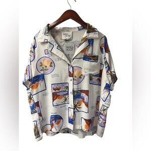 Paper Heart Linen Blend La Dolce Vita Shirt – Size M – NWT Oversized Button Down
